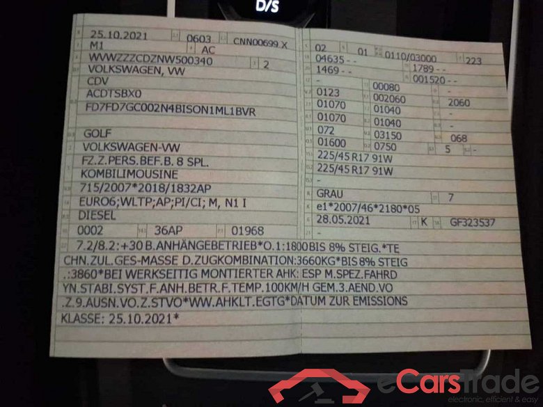 Volkswagen Golf VIII Variant (CG5)(09.2020->2024) DE - Kb5 2.0 TDI EU6d, Style, 2020 - 2024 #3
