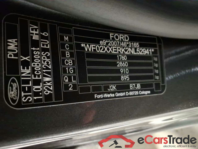 Ford Puma (2019->) DE - SUV5 1.0 EcoBoost Mild Hybrid EU6d, ST-Line X S/S, 2020 - 2024 #3