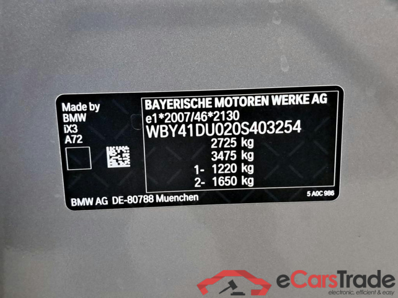 BMW I - BMW IX3 286PK Impressive With Climatic & Navigation & Electric Heated Vernasca Mem Seats & Dark Shadow & Laser Lights & Park Sensors Front & Rear #6